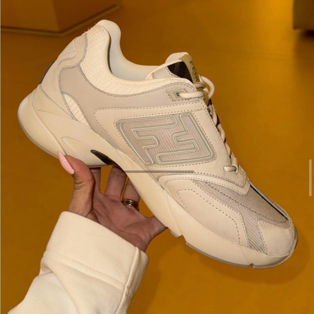 Designer Fendi cloth low rise sneakers